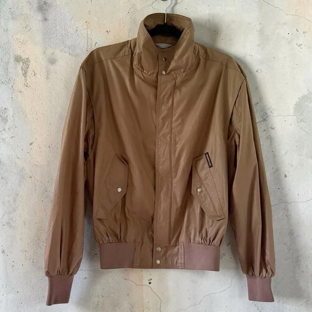 Members Only Men 40 M Medium Cafe Racer Bomber Vtg 80s Grand Prix Jacket Brown